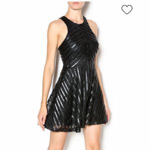 ANGL Lace Leatherette Dress